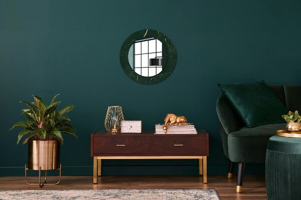 Oglinda cu decor rotunda Frunze de aur delicate