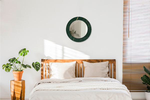 Oglinda cu decor rotunda Frunze de aur delicate