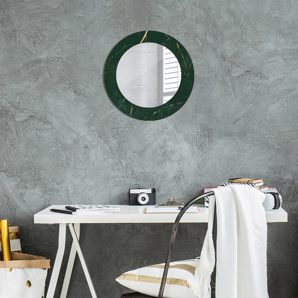 Oglinda cu decor rotunda Frunze de aur delicate