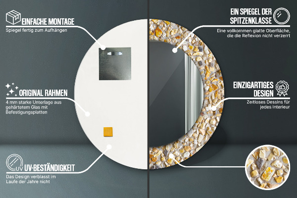 Oglinda cu decor rotunda Model lastric