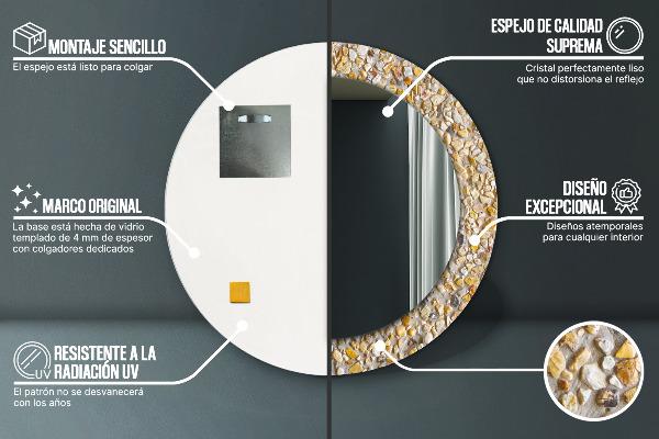 Oglinda cu decor rotunda Model lastric