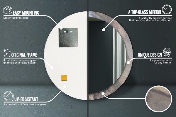 Oglinda cu decor rotunda Textura holografică