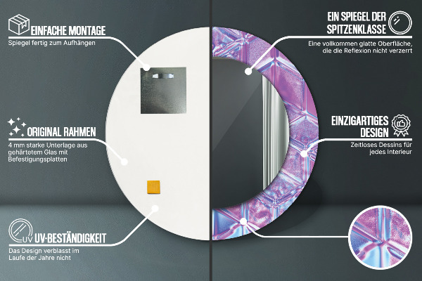 Oglinda cu decor rotunda Abstract suprarealist