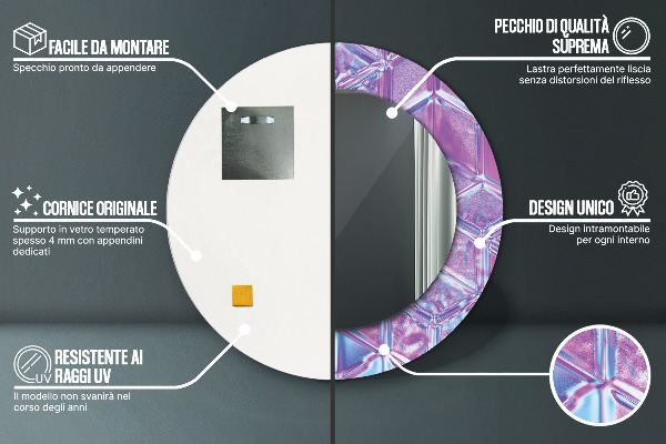 Oglinda cu decor rotunda Abstract suprarealist