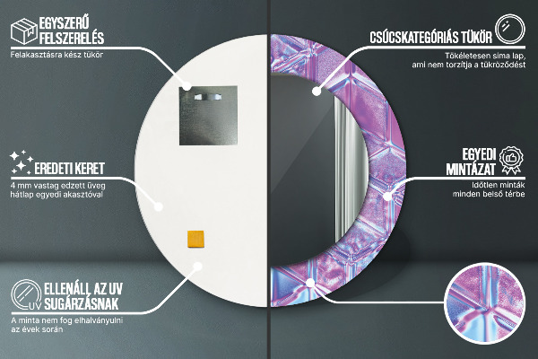 Oglinda cu decor rotunda Abstract suprarealist