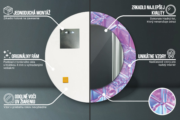 Oglinda cu decor rotunda Abstract suprarealist