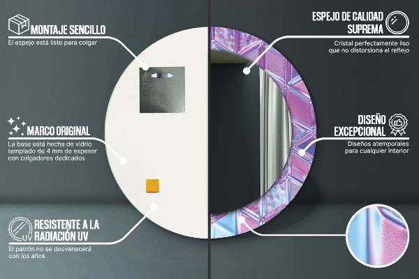 Oglinda cu decor rotunda Abstract suprarealist