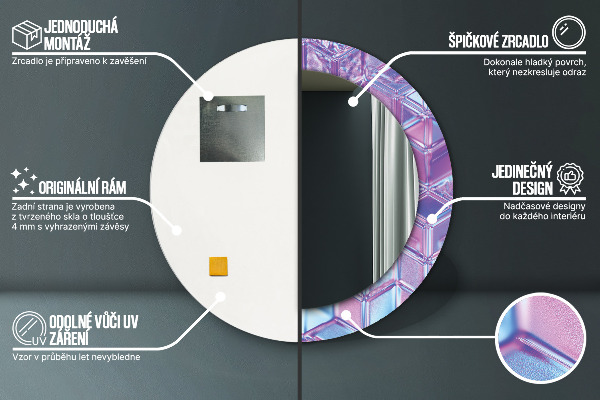 Oglinda cu decor rotunda Abstract suprarealist