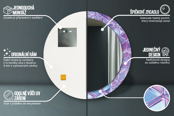 Oglinda cu decor rotunda Abstract suprarealist