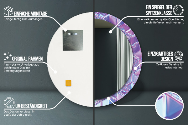 Oglinda cu decor rotunda Abstract suprarealist