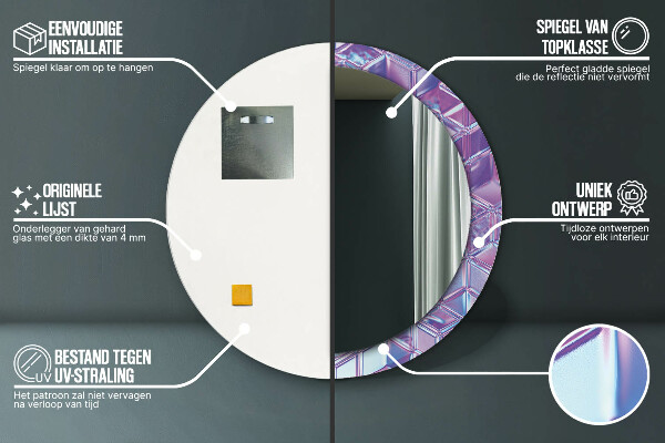 Oglinda cu decor rotunda Abstract suprarealist