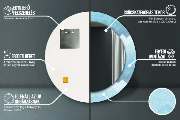 Oglinda rotunda rama cu imprimeu Modelul cizmarului