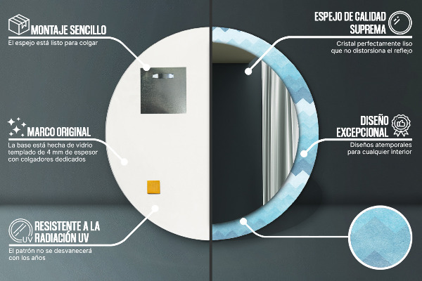 Oglinda rotunda rama cu imprimeu Modelul cizmarului