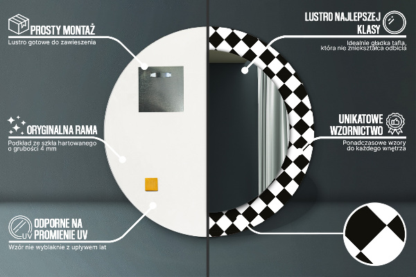 Oglinda rotunda imprimata Birou de șah