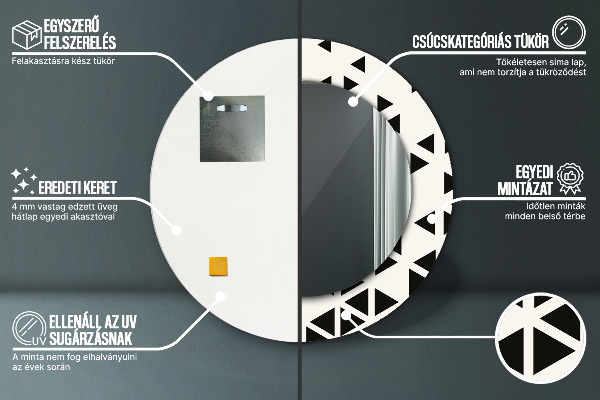 Oglinda rotunda imprimata Geometrică abstractă