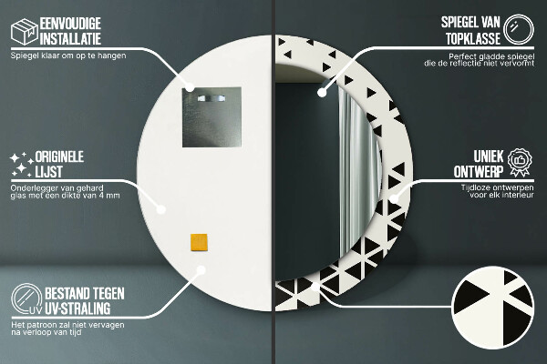 Oglinda rotunda imprimata Geometrică abstractă
