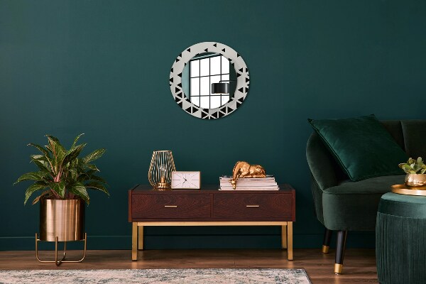 Oglinda rotunda imprimata Geometrică abstractă