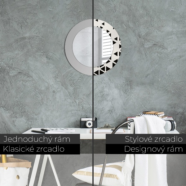 Oglinda rotunda imprimata Geometrică abstractă