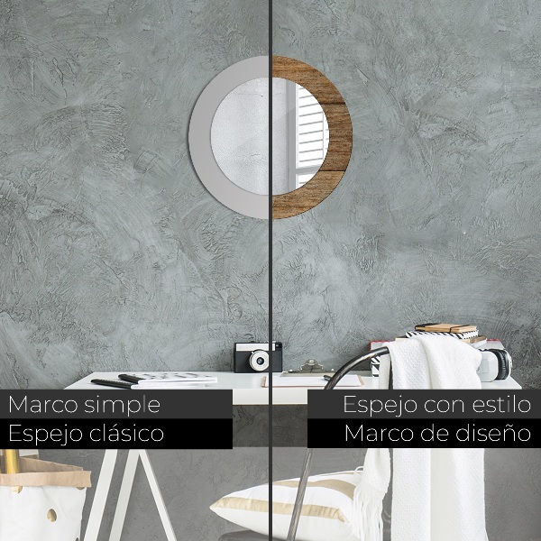 Oglinda cu decor rotunda Lemn vechi