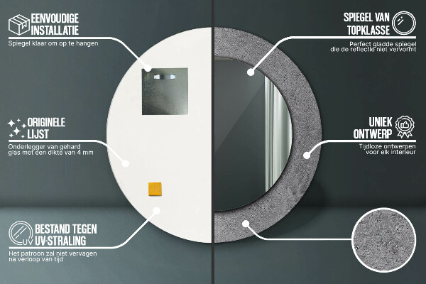 Decoratiuni perete cu oglinda Textura concretă