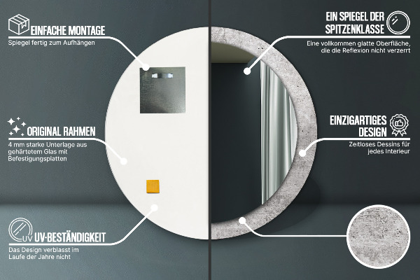 Decoratiuni perete cu oglinda Beton gri