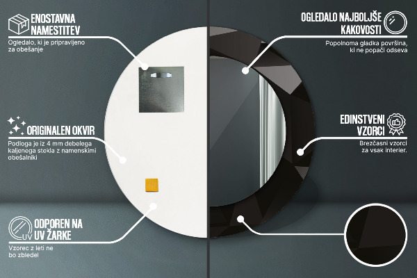 Decoratiuni perete cu oglinda Negru abstract