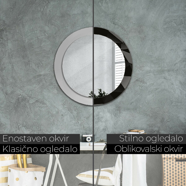 Decoratiuni perete cu oglinda Negru abstract