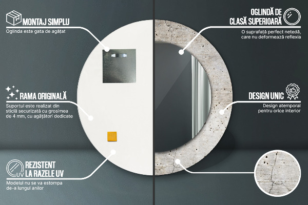 Decoratiuni perete cu oglinda Beton gri
