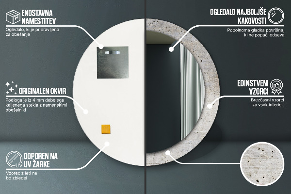 Decoratiuni perete cu oglinda Beton gri