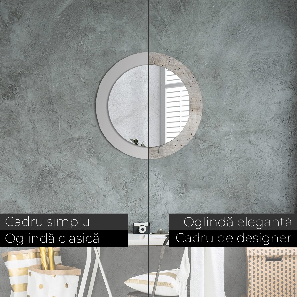 Decoratiuni perete cu oglinda Beton gri