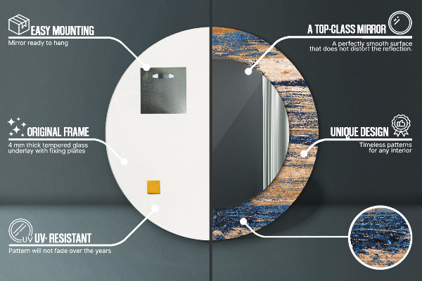 Decoratiuni perete cu oglinda Lemn abstract