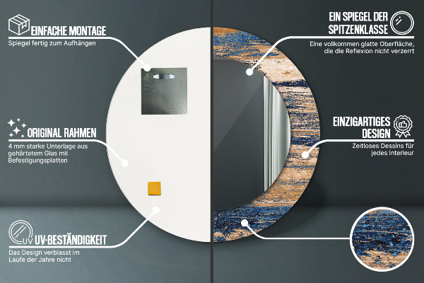 Decoratiuni perete cu oglinda Lemn abstract