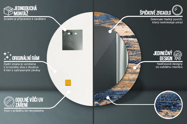 Decoratiuni perete cu oglinda Lemn abstract