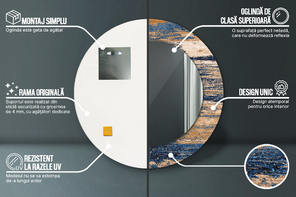 Decoratiuni perete cu oglinda Lemn abstract