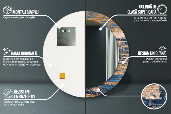 Decoratiuni perete cu oglinda Lemn abstract