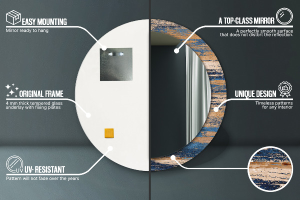 Decoratiuni perete cu oglinda Lemn abstract