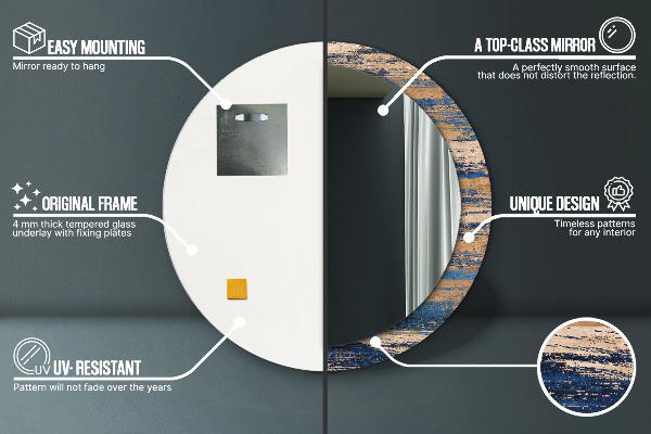 Decoratiuni perete cu oglinda Lemn abstract