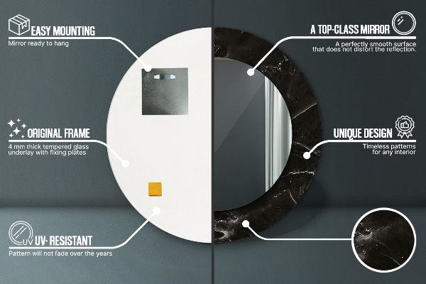 Oglinda rotunda imprimata Piatră de marmură