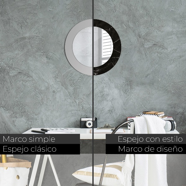 Oglinda rotunda imprimata Piatră de marmură