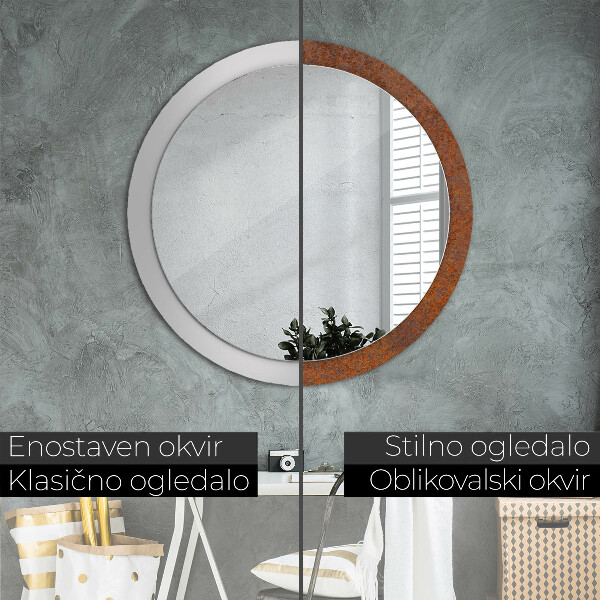 Oglinda cu decor rotunda Metal ruginit