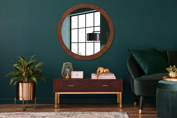 Oglinda cu decor rotunda Metal ruginit