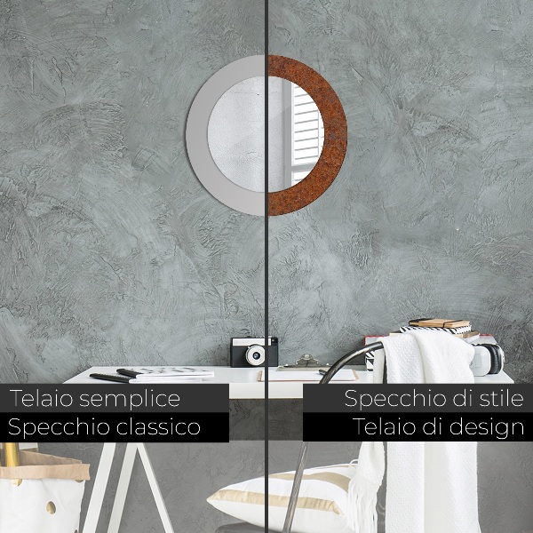 Oglinda cu decor rotunda Metal ruginit