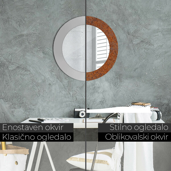Oglinda cu decor rotunda Metal ruginit