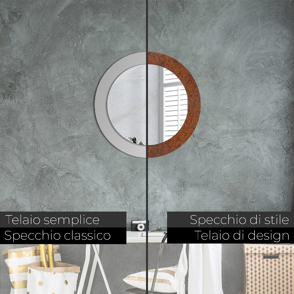 Oglinda cu decor rotunda Metal ruginit