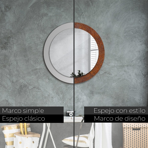 Oglinda cu decor rotunda Metal ruginit