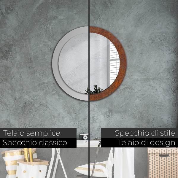 Oglinda cu decor rotunda Metal ruginit