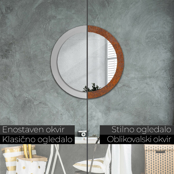 Oglinda cu decor rotunda Metal ruginit