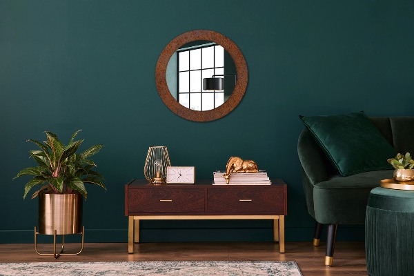 Oglinda cu decor rotunda Metal ruginit