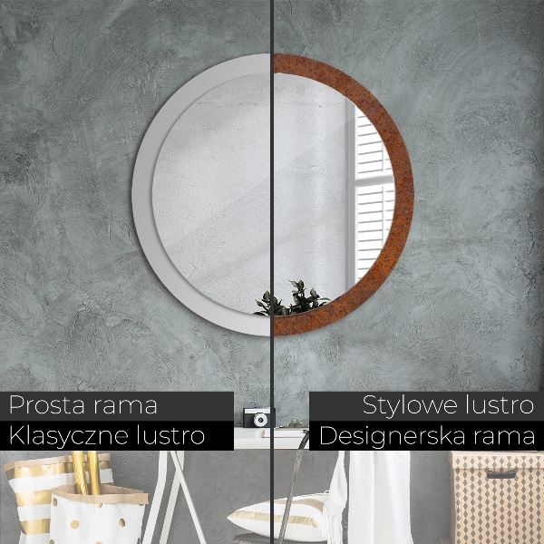 Oglinda cu decor rotunda Metal ruginit