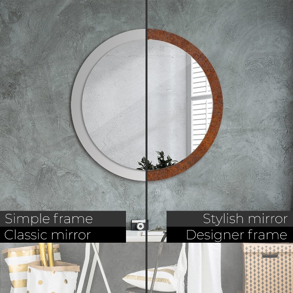 Oglinda cu decor rotunda Metal ruginit